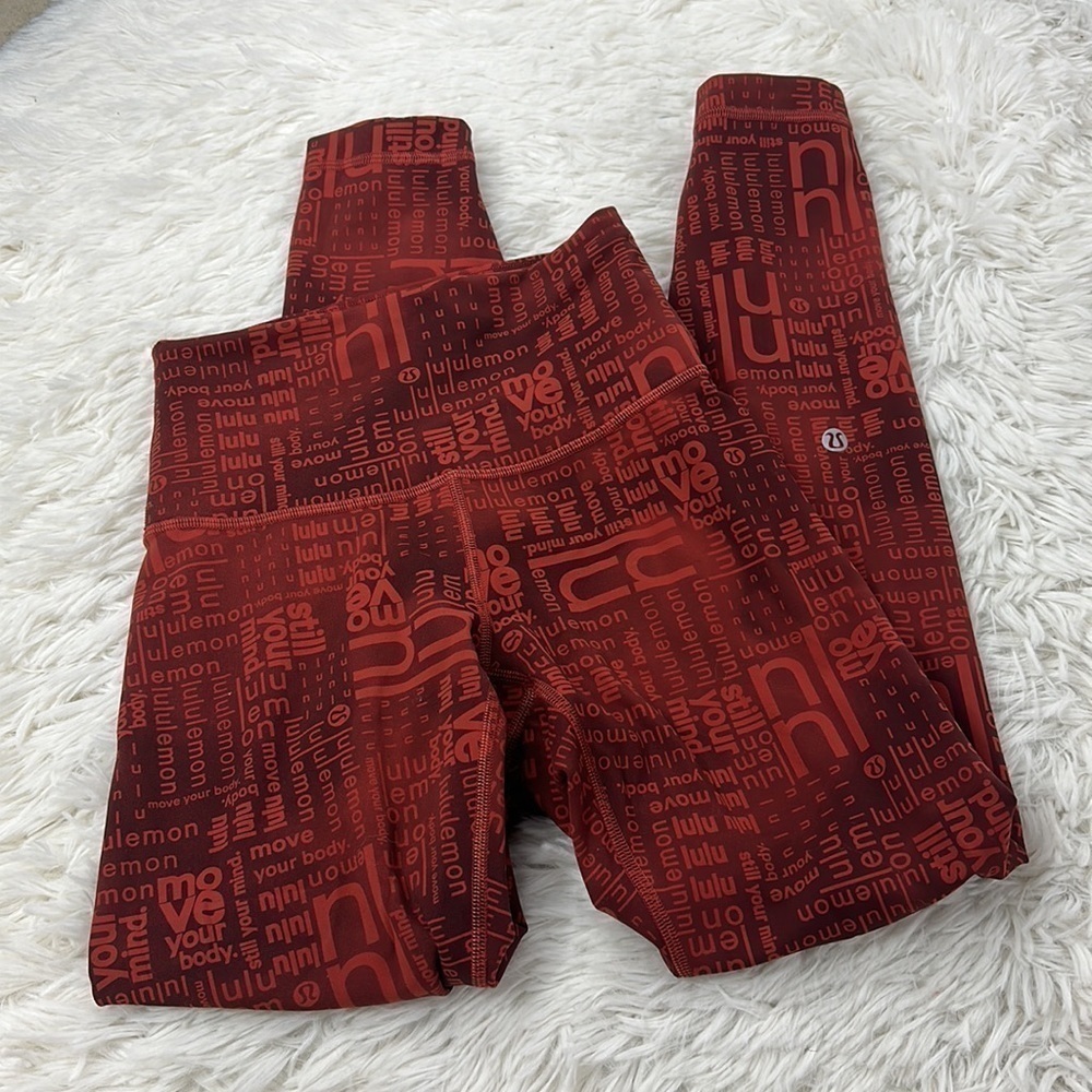 Lululemon Wunder Train Contour Fit High-Rise Tight 25" Lululemon Ombre Red Multi